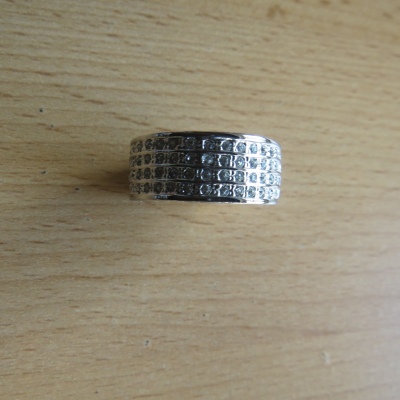 Ring Metall Silberfarben Zirkonia 19 mm